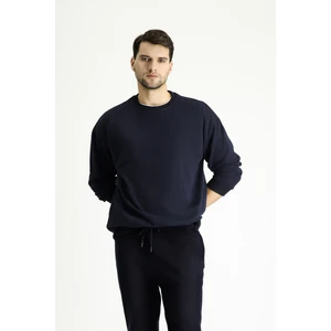 Bisiklet Yaka Oversize Pamuklu Sweatshirt