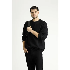 Bisiklet Yaka Oversize Pamuklu Sweatshirt