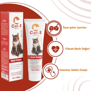 Amica Cat-E Malt Paste Tüy Yumağı Önlemeyi Destekleyen Malt Macunu