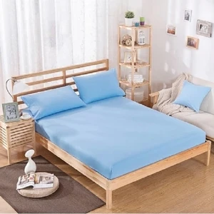 Flex  Cotton Ranforce Pamuklu Tek Kişilik Lastikli Çarşaf Takımı (Yastık Kılıflı) Mavi