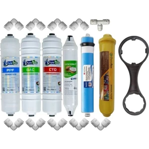Veluda Su Arıtma Sistemleri Kapalı Kasa Su Arıtma Cihazı Puretech Inline Filtre Takımı 6'lı Set ve Bağlantı Dirsekleri
