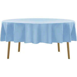 Zeren Home Sıvı Geçirmez Dertsiz Oval Masa Örtüsü Mavi