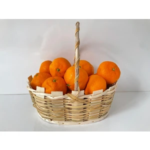 Beyaz Atölye Hasır El Örmesi  Meyve Toplama  Sepeti