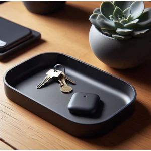 Modern Dikdörtgen Minimalist Anahtarlık Masa Üstü Siyah Organizer Kase