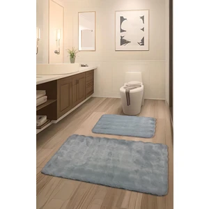 Feel Home Bubble Tavşan Tüyü, Kaymaz Taban, Süper Soft, Ultra Lüks, Makinede Yıkanabilir 2'li Banyo Paspası