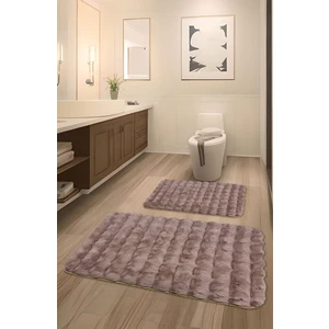 Feel Home Bubble Tavşan Tüyü, Kaymaz Taban, Süper Soft, Ultra Lüks, Makinede Yıkanabilir 2'li Banyo Paspası
