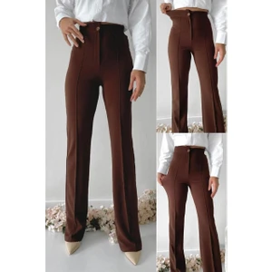 Paw Garage Çimalı Dar Paça Palazzo Pantolon, En Boy Likralı, 36-50 Beden Arası, Iş Pantolonu