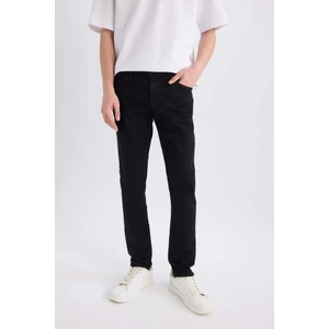 Carlo Skinny Fit Ekstra Dar Kalıp Normal Bel Ekstra Dar Paça Siyah Jean Pantolon E7445AX25SP