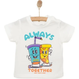 Basic Erkek Pizza Baskılı T-Shirt Erkek Bebek