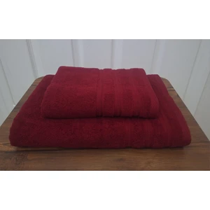Banyo Dünyam Pamuklu Bordo Renk 2'li Banyo Havlu Seti (70 x 140  cm  Banyo Havlusu ve 50 x 90  cm  Baş Havlusu)