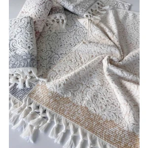 Sare 6lı Bağlamalı Saçaklı 50 x 90 Havlu Seti