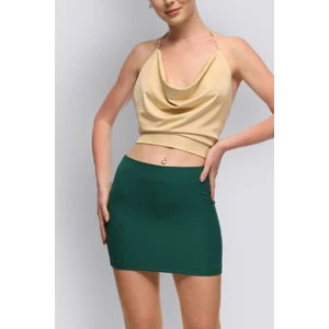 Mu | Slim Fit Mini Etek - Zümrüt Yeşili