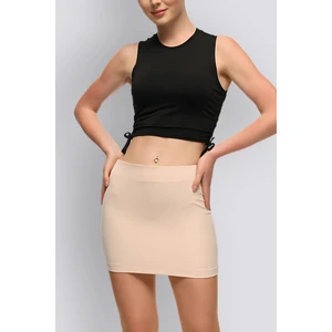 Mu | Slim Fit Mini Etek - Bej