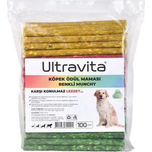 100lü Yüksek Proteinli Kurutulmuş Munchy Renkli Çiğnemelik Köpek Ödül Maması Kemiği