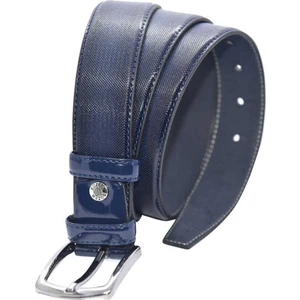 Lacivert Rugan Suni Deri Desenli 3.5 Cm.lik Klasik Kemer - 8005-80