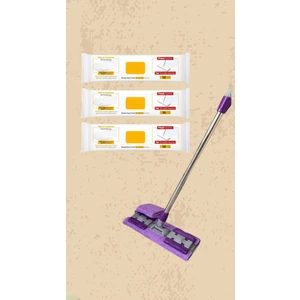 Mop Easy Clean Arap Sabun Katkılı Mopa Uyumlu Yer Temizlik Havlusu 50 Yaprak 3 Paket Mop Seti