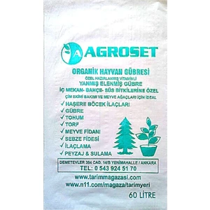 Hayvan Gübresi Büyükbaş Yanmış Elenmiş Ilaçlanmış 60 Litre Agroset