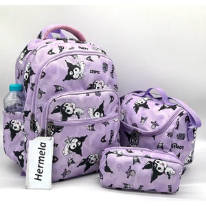 Ilk Okul Çanta 3'lü Seti Kız Çoçuk Ilkokul Çantası Karakter Desenli