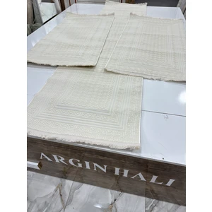 Yatak Odası 3'lü Halısı Beyaz Renk Argın Halı