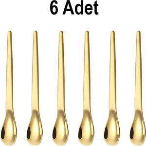 201 Çelik 6 Adet Gold Mat 12,5 cm Klasik Çay Kaşığı CIN941SR-6