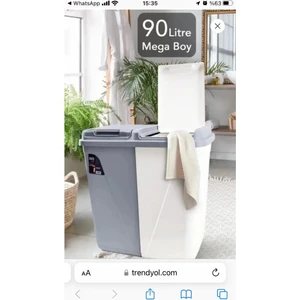 Iki Bölmeli Kirli Çamaşır Sepeti - Banyo Çamaşır Sepeti Renkliler & Beyazlar 90 Lt