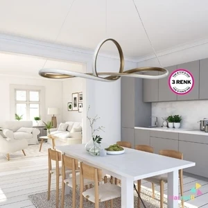 3 Renk Yanabilen Modern Ledli Avize