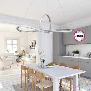 3 Renk Yanabilen Modern Ledli Avize