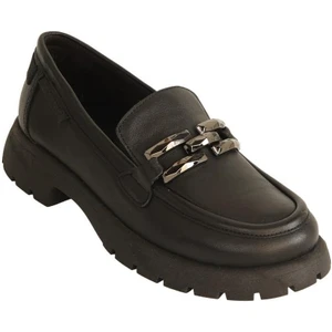 24KA-3235 Kalın Taban Kadın Deri Loafer Ayakkabı