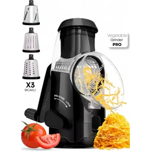 Vegetable Grinder Pro Dilimleyici Öğütücü 3 Çelik Bıçaklı Kollu Rende Sebze Doğrayıcı Mutfak Robotu