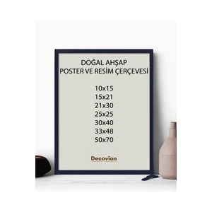 Doğal Ahşap Çerçeve -Boş Çerçeve-Resim Çerçevesi, Poster Puzzle Çerçevesi (Ön Korumalı,postersiz)