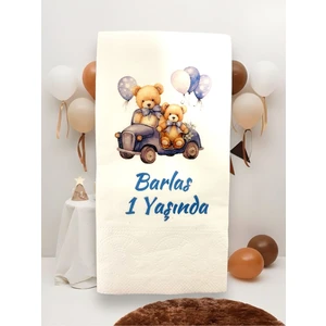 Lion Baskı ve Organizasyon Kişiye Özel Ayıcık Baskılı Doğum Günü Sunum Peçetesi 20’li