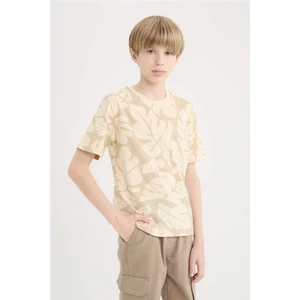 Erkek Çocuk Bisiklet Yaka Desenli Kısa Kollu Tişört