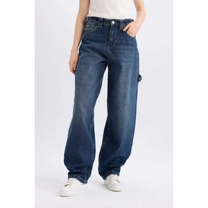 Baggy Fit Yüksek Bel Uzun Jean Yıkamalı Pantolon D0748AX25SP