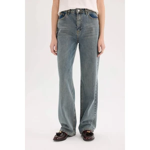 90's Wide Leg Yüksek Bel Uzun Jean Yıkamalı Pantolon D6617AX25SP