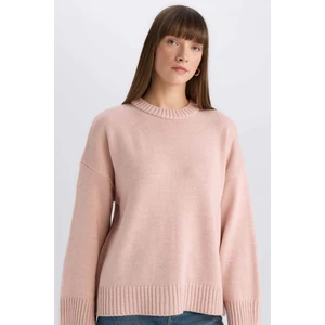 Defacto Oversize Geniş Kalıp Bisiklet Yaka Basic Düz Triko Kazak D0036Ax25Sp