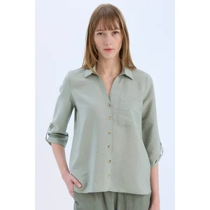 Regular Fit Basic Düz Uzun Kollu Gömlek M9407AZ25SP