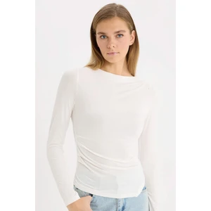 Slim Fit Dar Kesim Bisiklet Yaka Basic Düz Soft Touch Uzun Kollu Tişört E5884AX25SP