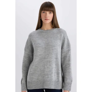 Defacto Oversize Geniş Kalıp Bisiklet Yaka Basic Düz Triko Kazak D0036Ax25Sp