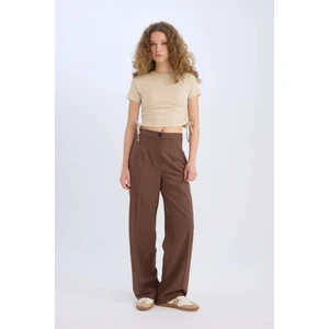 Standart Boy Kumaş Palazzo Pantolon Wide Leg Geniş Bol Paça Basic Düz Yüksek Bel C6402AX25SP