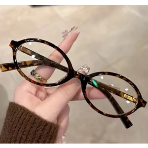 Mıux Leopar Oval Çerçeve Mavi Işık Korumalı Ekran Gözlüğü, Optik Uyumlu, Camları Değişebilir