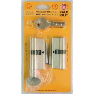 Kilit 264 Ikiz Barel 68 mm 3 Anahtarlı Ikili Kilit Set