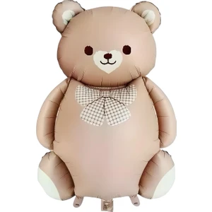 Patladı Gitti Retro Büyük Karamel Ayı Folyo Balon Teddy Bear 65,5 x  90  cm