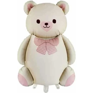 Patladı Gitti Retro Büyük Bej Ayı Folyo Balon Teddy Bear 65,5- 90  cm