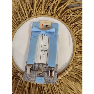 Bebe Mavi Çocuk Askı Papyon Seti (1-9 Yaş)