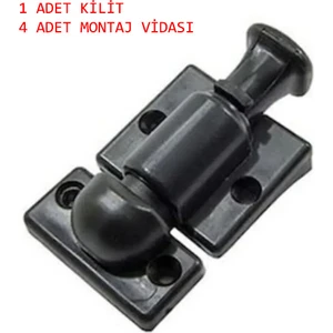 Cam Balkon Kilidi Çocuk Emniyetli Plastik Siyah