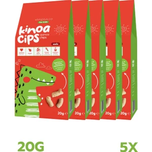 5 Paket 20G Sade Kinoa Cipsi For Kids Glutensiz Vegan Yağsız Cips Çocuklara Özel Ambalaj Sevimli Dinozor