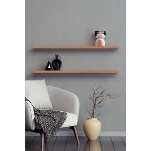 80 cm 2li Safir Meşe Mdf Uçan Duvar Rafı Gizli Bağlantı Kitaplık