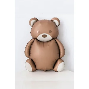 Patladı Gitti Retro Büyük Kahverengi Ayı Folyo Balon Teddy Bear 89 x 72  cm
