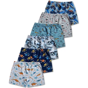 Giza Kids %95 Pamuklu Erkek Çocuk Süprem Penye Boxer Külot Iç Çamaşır 6lı Set