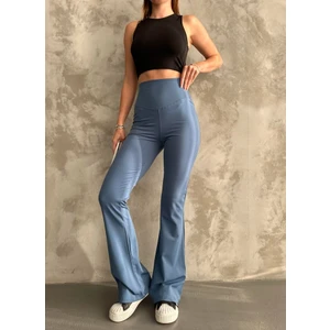 Zeliza Moda Evi Kadın Tayt. Ispanyol Paça, Yüksek Bel, Toparlayıcı, Iç Göstermez. Şardonlu Kışlık Tayt